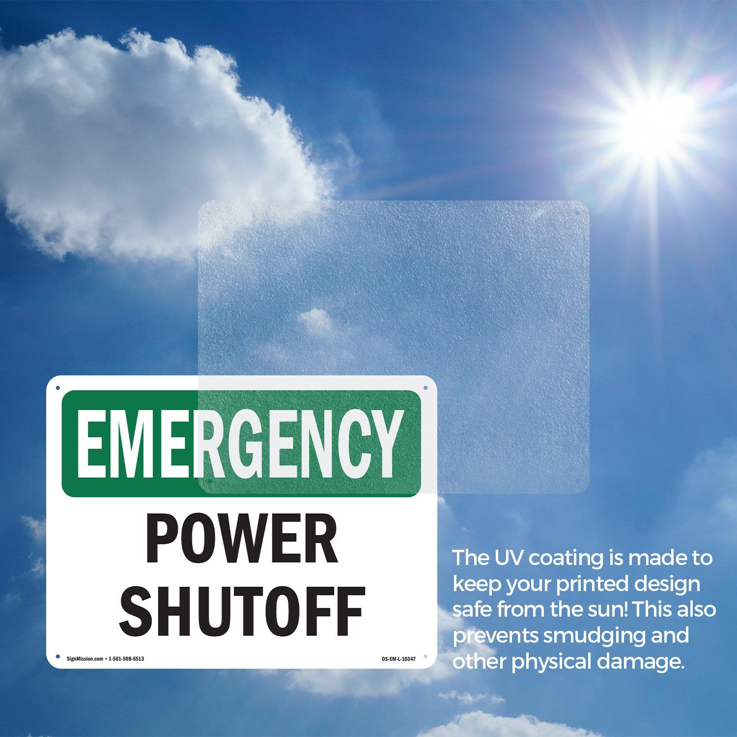 Power Shutoff OSHA Emergency Sign Metal, Plastic, Or Decal – 5 or 10 Pack