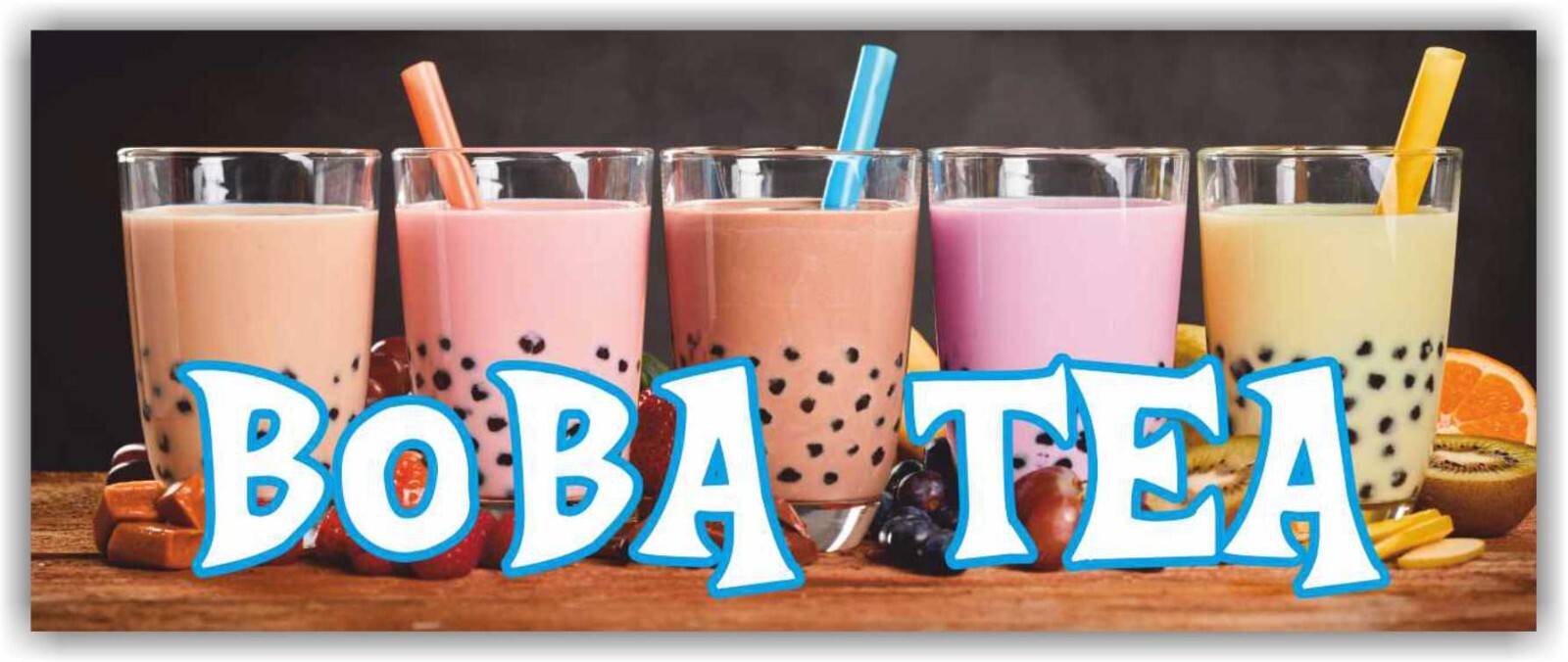 BOBA TEA Advertising Banner Vinyl Mesh Sign drink lemonade water coffee dessert