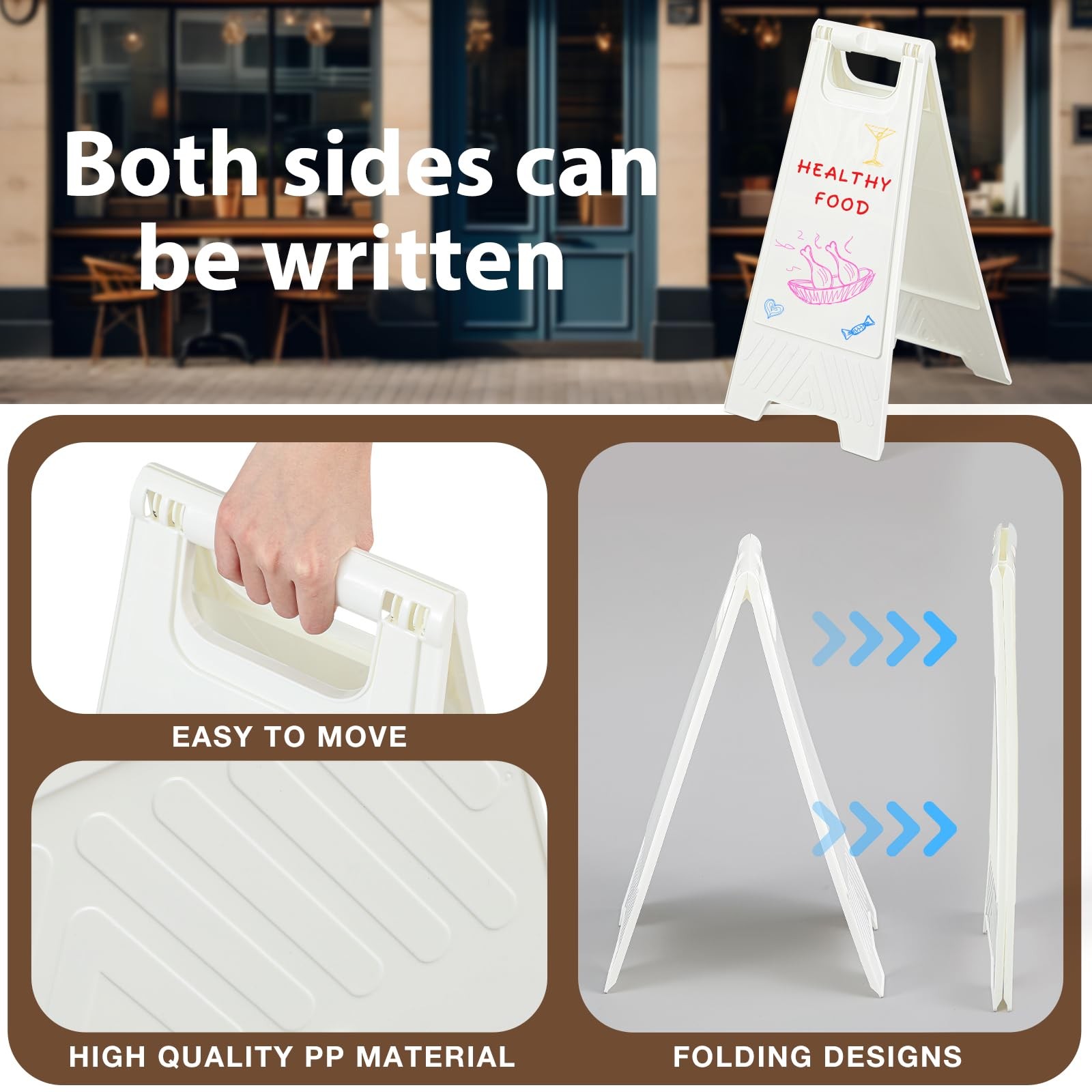8 Pack a Frame Sandwich Board Sign with Dry Erase Surface Double Sided Sidewalk
