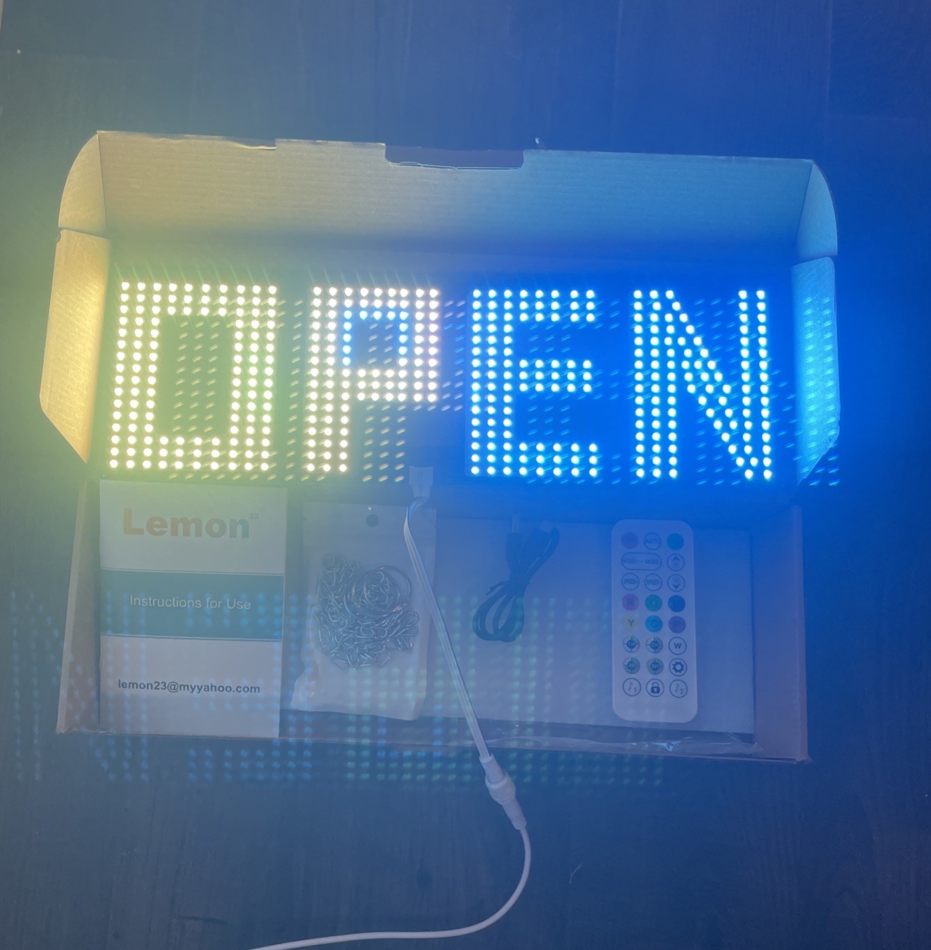 LemonNova 15”x5” LED Open Sign Window Display with Chain & Remote w/ APP