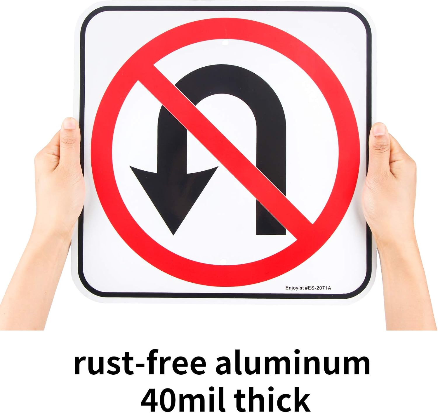 No U-Turn Sign – 12&Prime;x12&Prime; Reflective Rust-Free Aluminum, Weatherproof