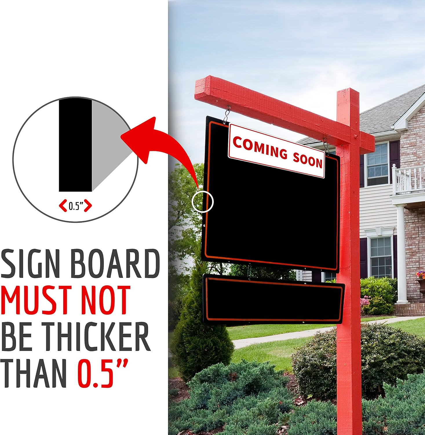 1PC – Coming Soon Real Estate Sign Riders Sleeves, 17&Prime; X 5&Prime;- Double Sided – PVC