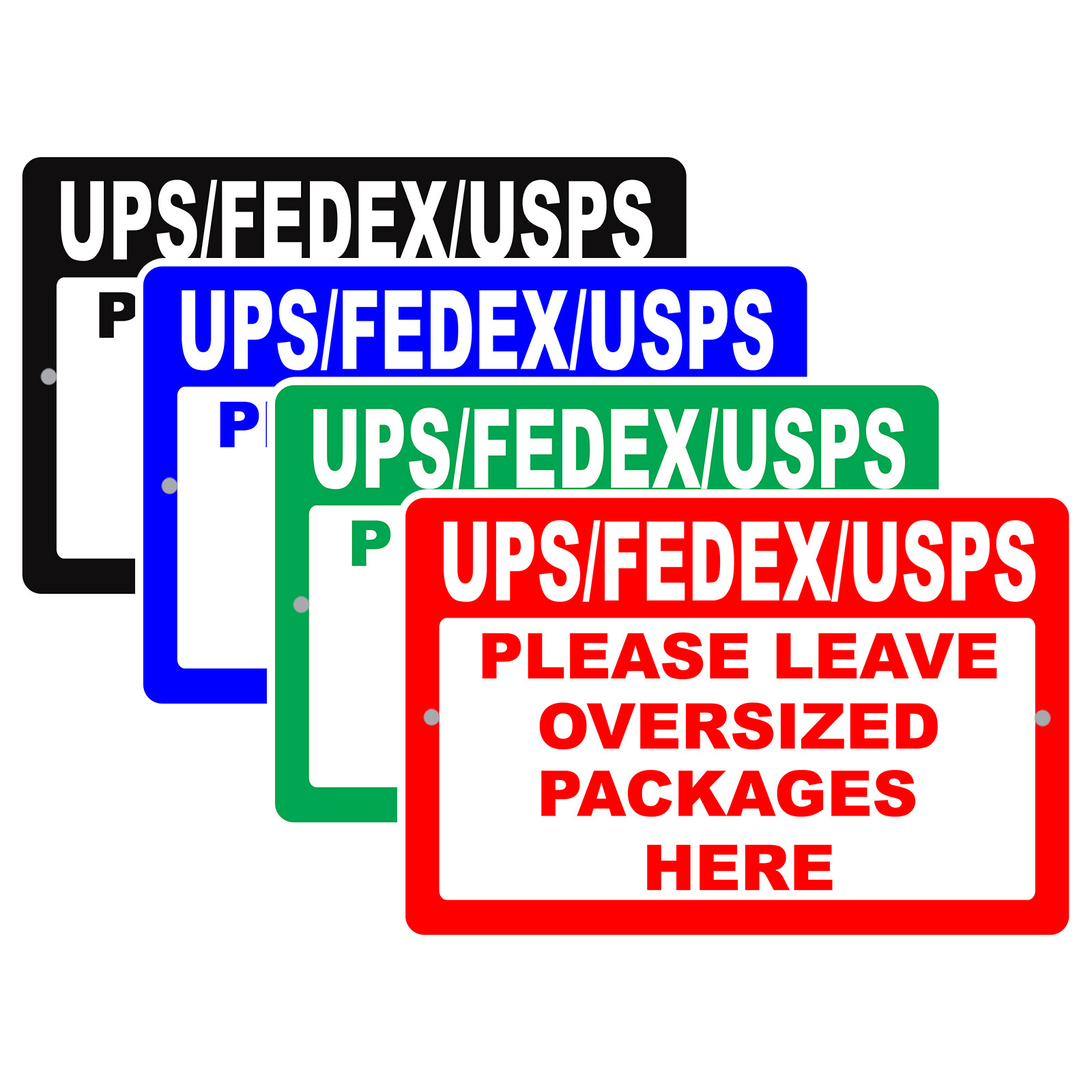 UPS FEDEX Express Leave Package Here Mail Post Man Delivery Shipping Metal Sign