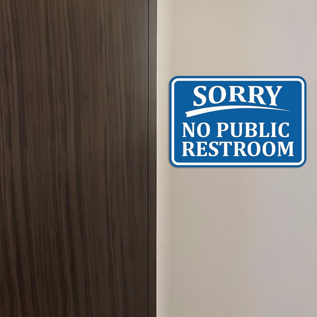 SORRY No Public Restroom Wall Door Sign -Red (Small) 4 x 6&Prime;