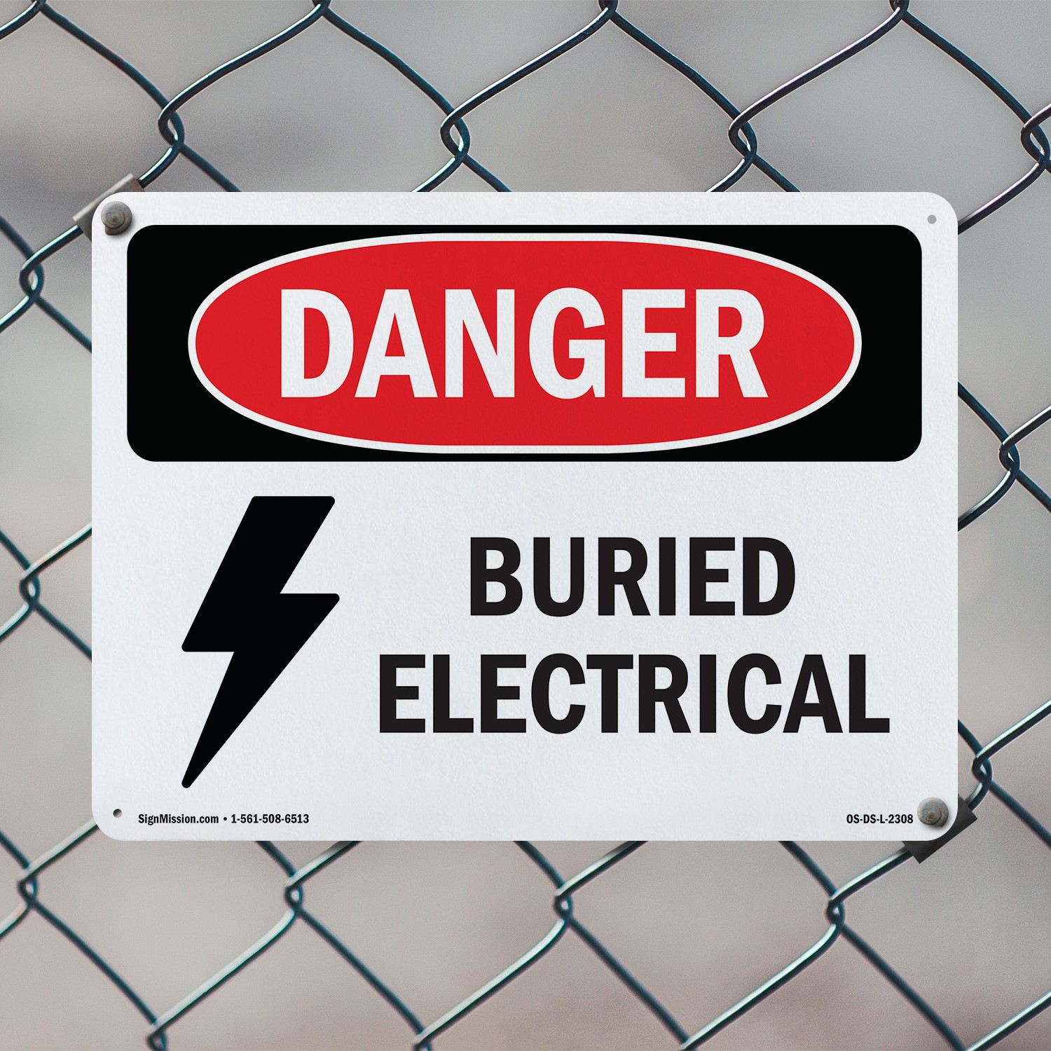 Buried Electrical OSHA Danger Sign Metal, Plastic, Or Decal – 5 or 10 Pack