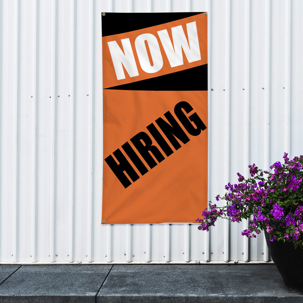 Vertical Vinyl Banner Multiple Sizes Now Hiring Style Business Business Outdoor