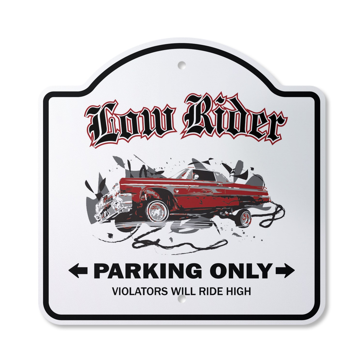 Lowrider Plastic Novelty Sign Low Rider Rims Car Parking Truck