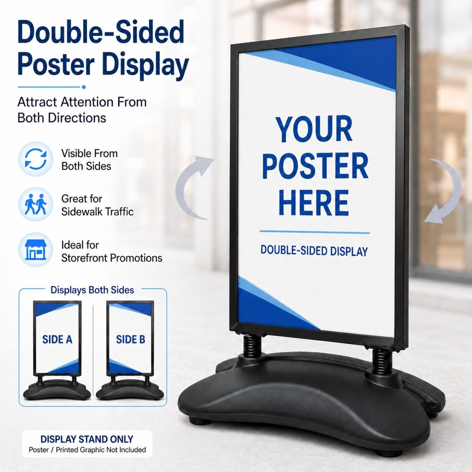 22&Prime;、24&Prime; Heavy Duty Outdoor Sign Stand, Double Sided Water Base Poster Display