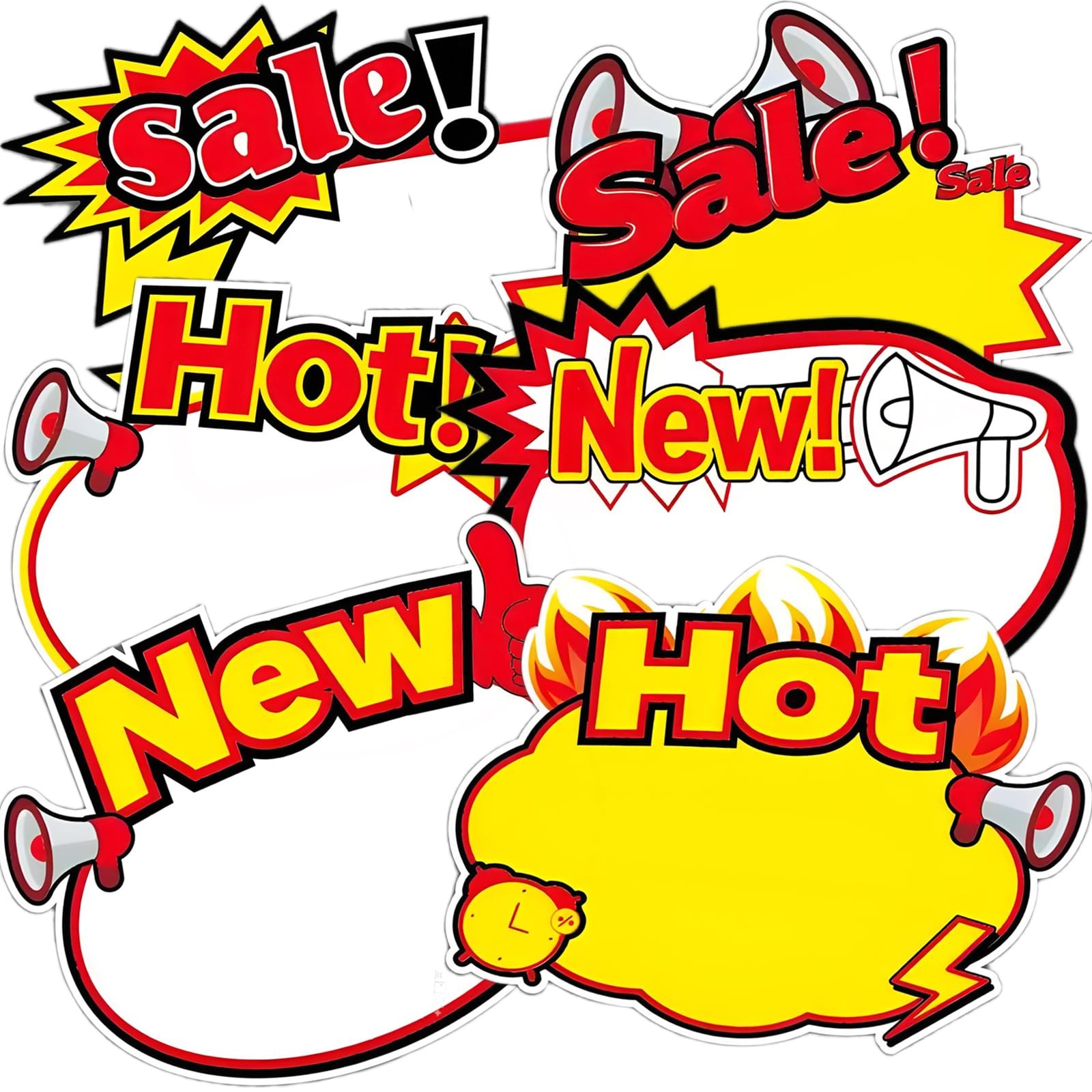 7×5.5in Burst Star Sign Cards 60 Pcs Retail Garage Sale Price Tags