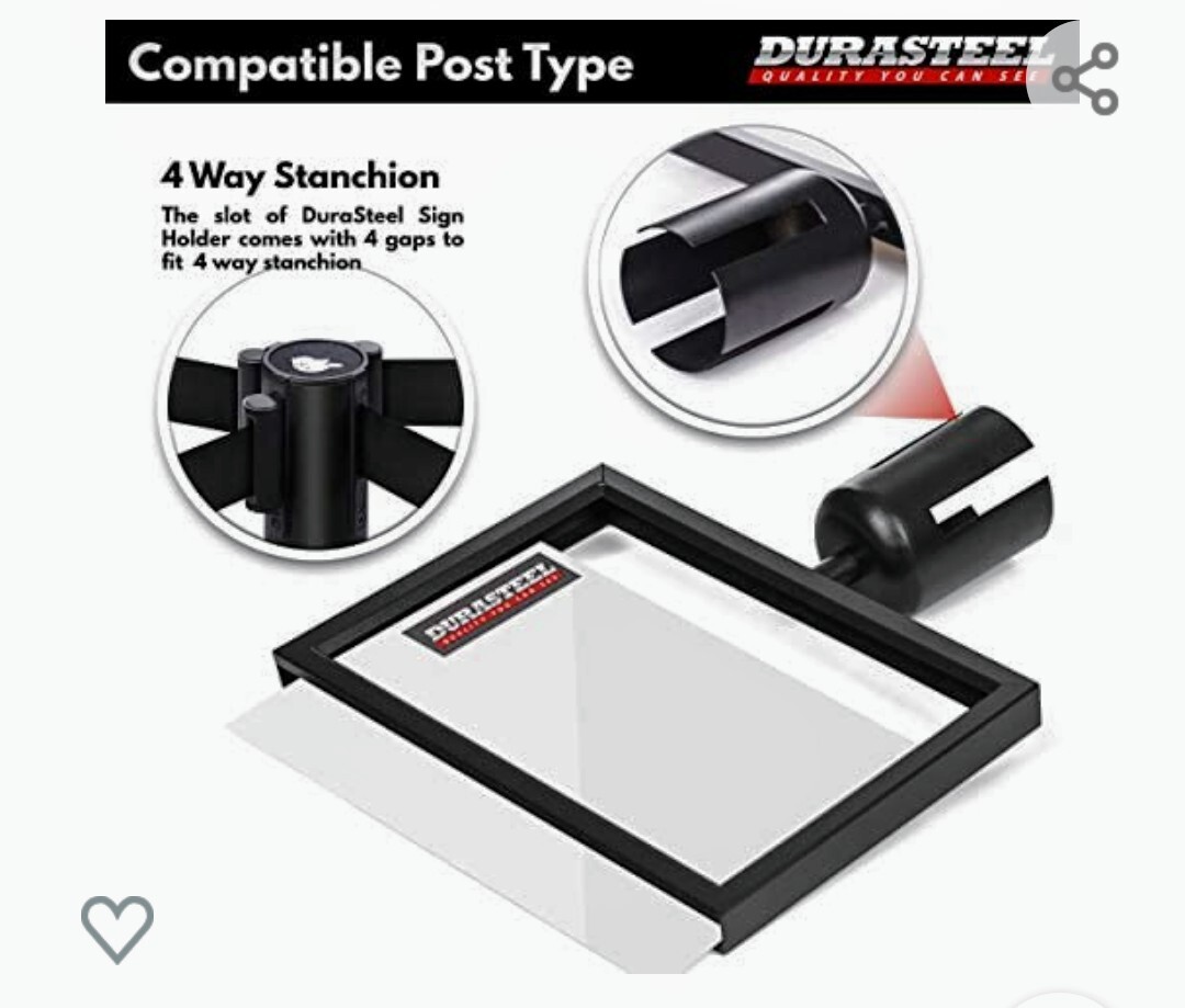 DURASTEEL Horizontal Landscape Sign Holder – NEW IN BOX – Fits 8.5&Prime; x 11&Prime; Paper