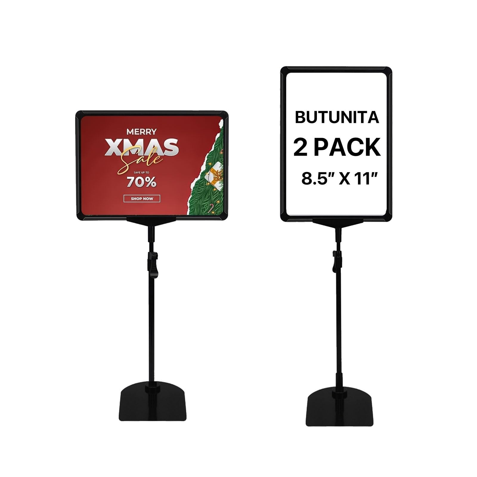 Sign Holder Stand, 8.5×11 Inch Adjustable Tabletop Sign Holder Floor Stand fo…