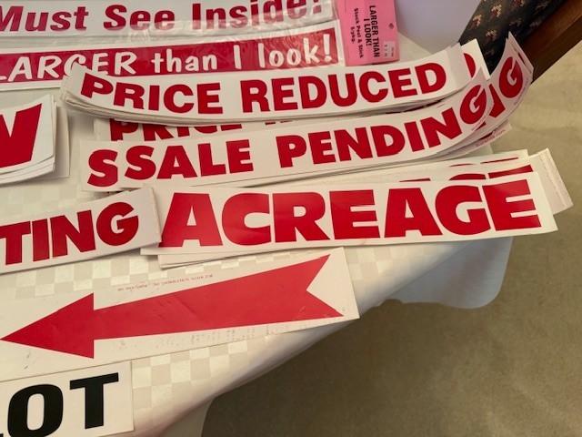 Lot of 106 Realtor Real Estate Peel & Stick RIDER SIGNS Sale Pending New Price +