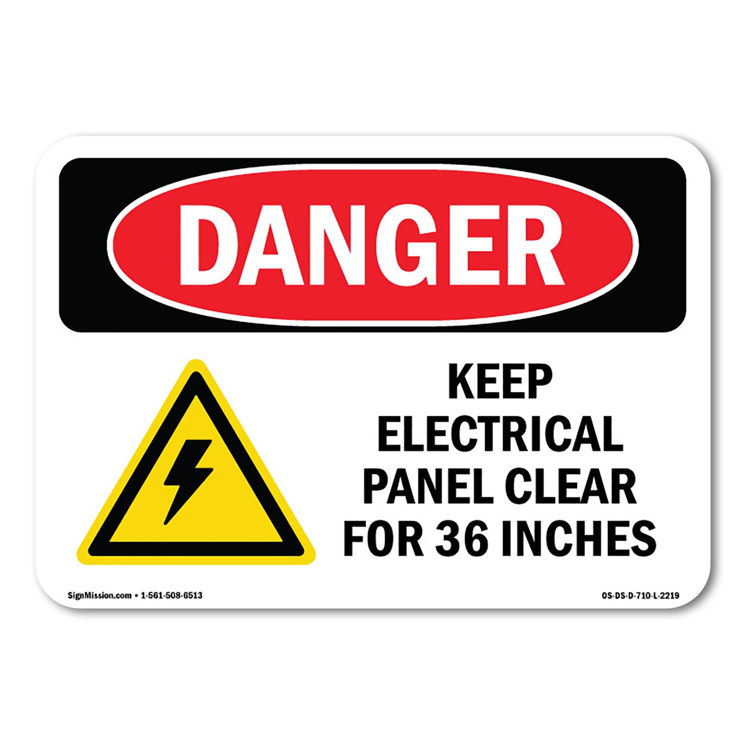 Keep Electrical Panel Clear ANSI Danger Sign Metal Plastic Decal
