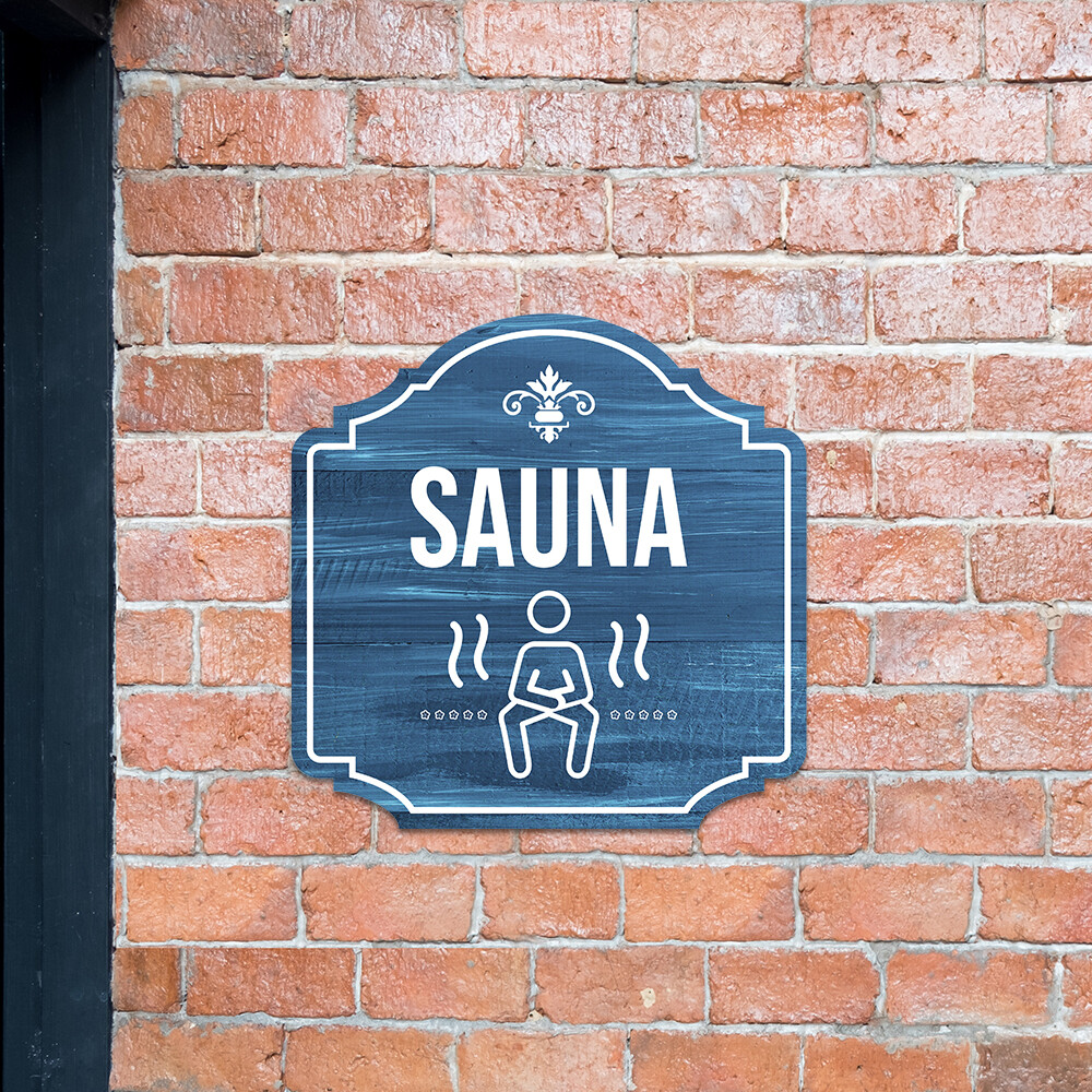Heritage Plus Sauna Wall or Door Sign | Spa Gym Health Club Signage