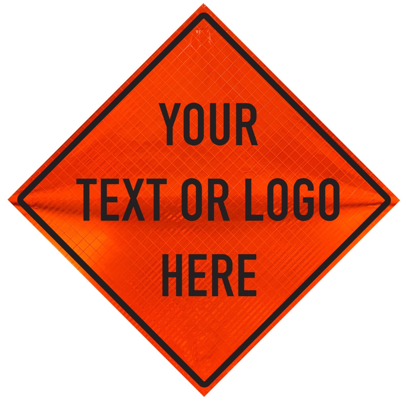 OrangeGear® 48&Prime; x 48&Prime; Custom Reflective Vinyl Traffic Sign & Cross Ribs