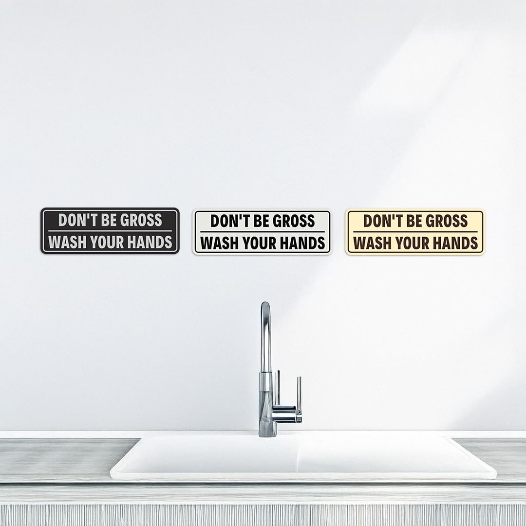 Standard Don&rsquo;t Be Gross | Wash Your 2 x 6&Prime; – Small (1 Pack), Black / Silver