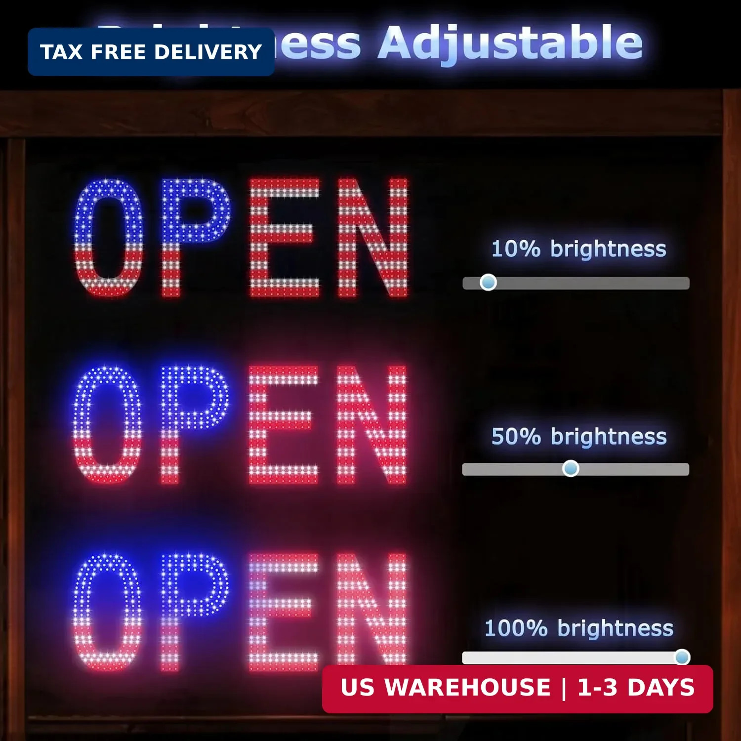 LED Open Signs for Business, exTopGoal 30&Prime;x10&Prime; Large Bright Open Sign with Remot