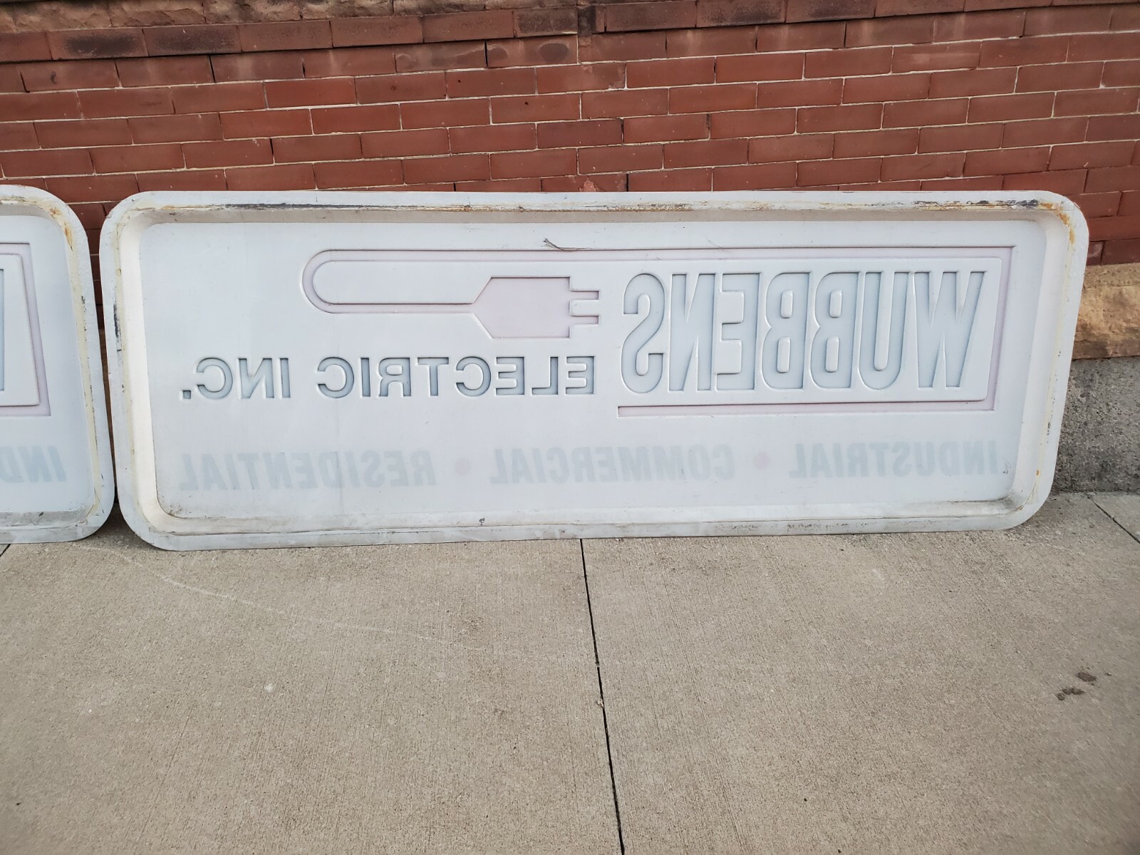 2 sides 97&Prime; plastic sign wubbens electric inc industrial commercial residential