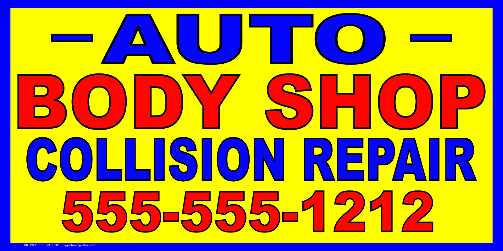 AUTO BODY SHOP COLLISION REPAIR -HUGE Banners-3 Choices YEL Wht Red-41 Sizes-USA