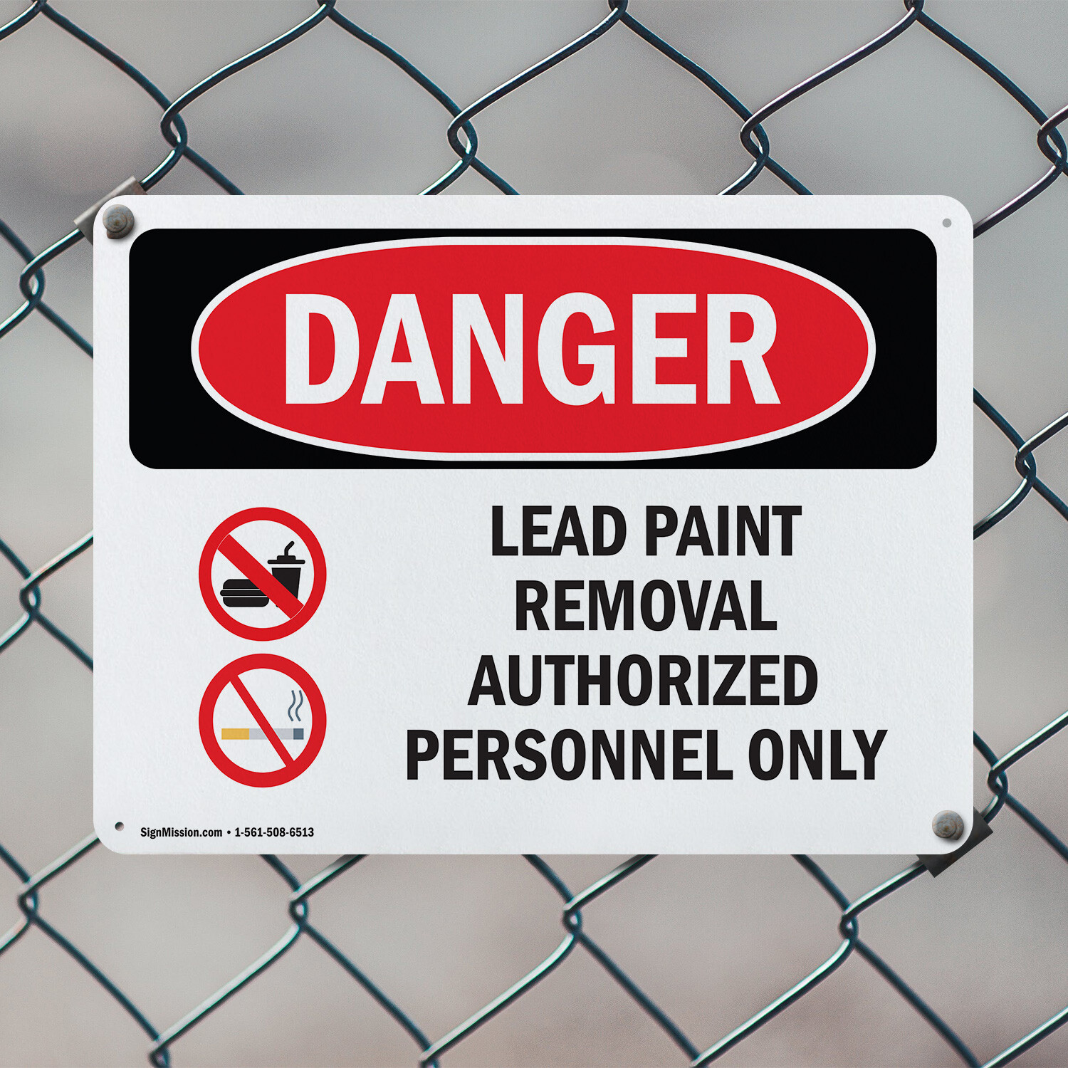 (2 Pack) Lead Paint Removal Authorized OSHA Danger Sign Decal Metal Plastic