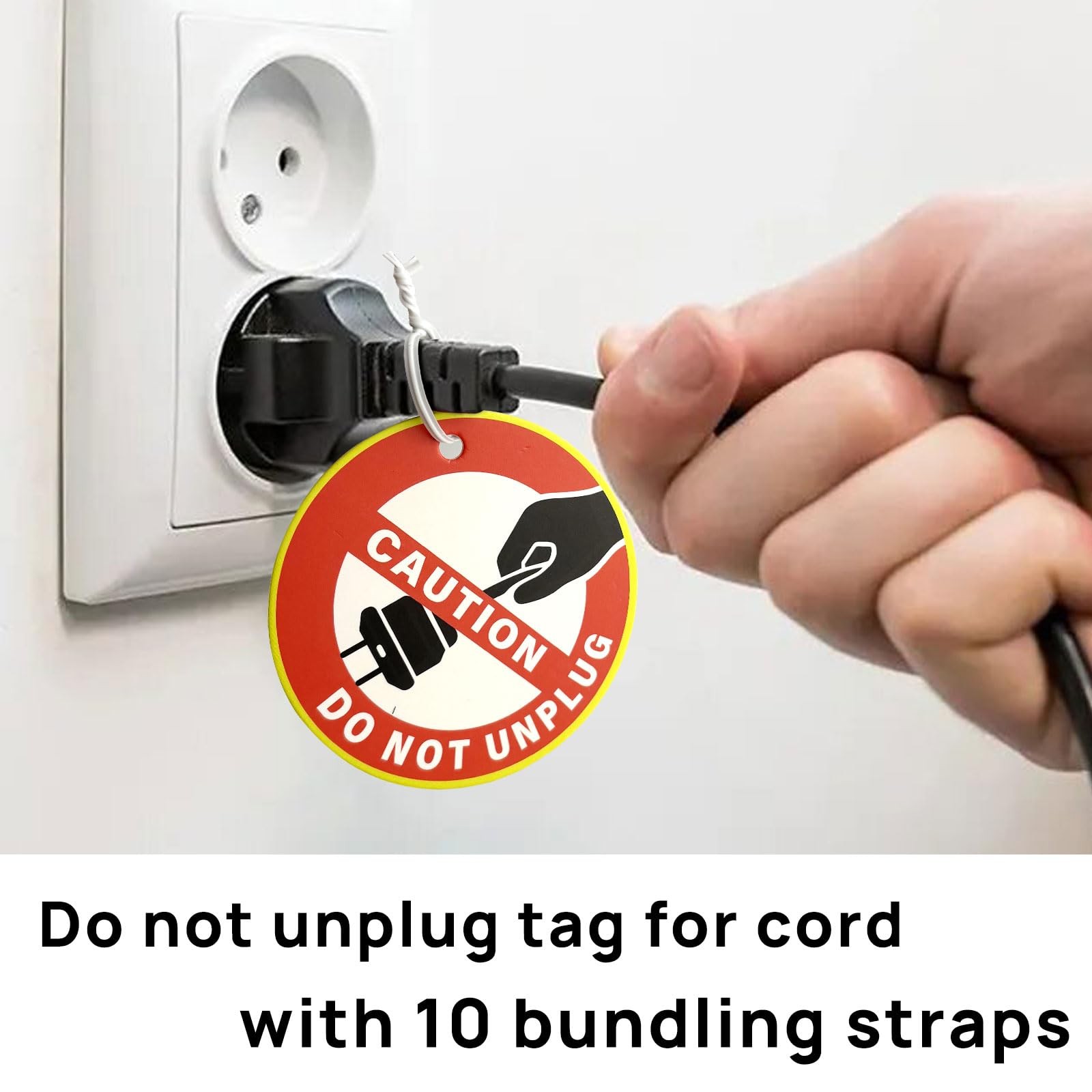 10 PCS Do Not Unplug Warning Sign Cards,2.6 Inch Removable Round Caution Do N…