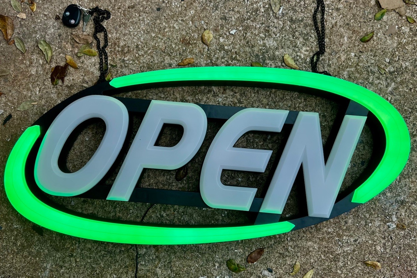 LED Open Sign NIOB Super-Bright Innovations GLI1050 32” x 15” Green Light