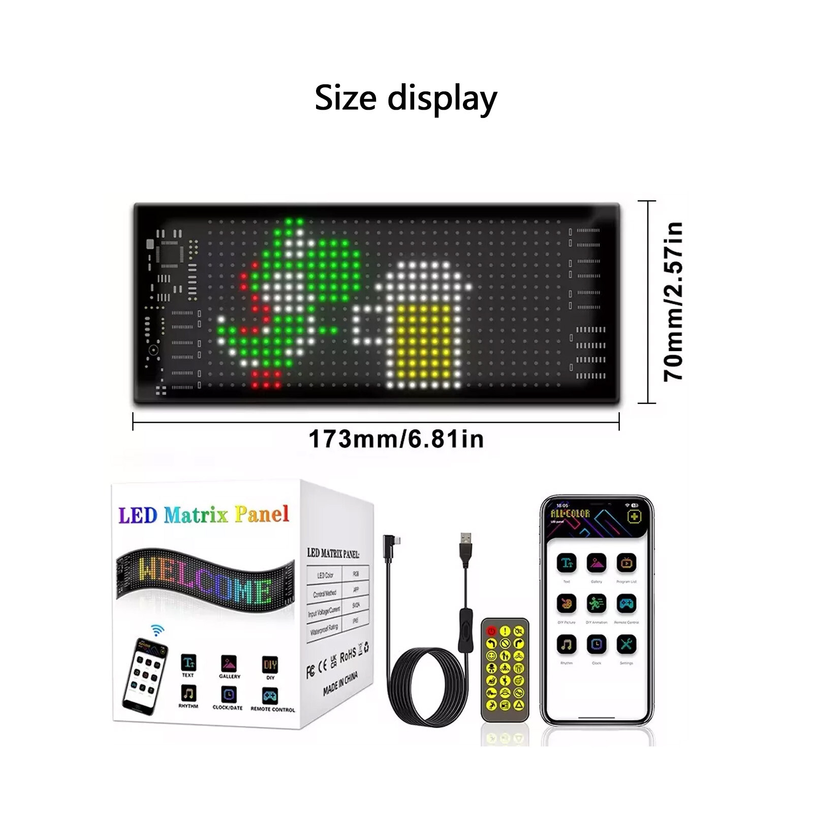 Display IP65 Car LED Sign LED Matrix Pixel Panel DIY Programmable Flexible LED
