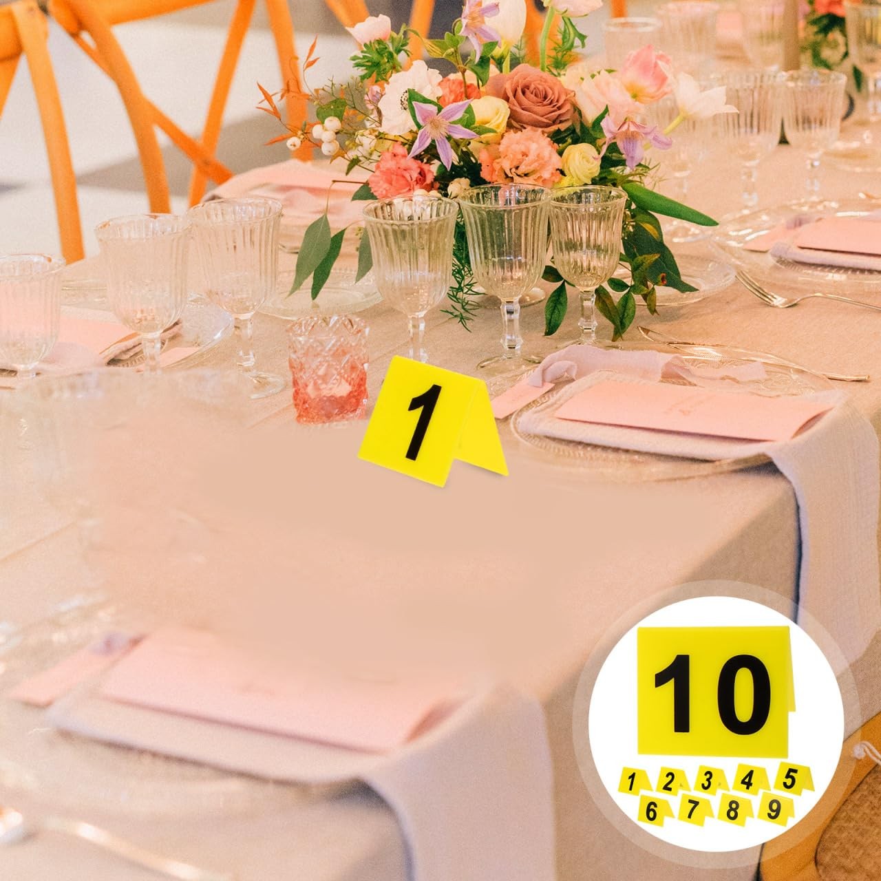 10PCS Restaurant Table Numbers,1-10 Evidence Markers Double Side Numbered Tab…