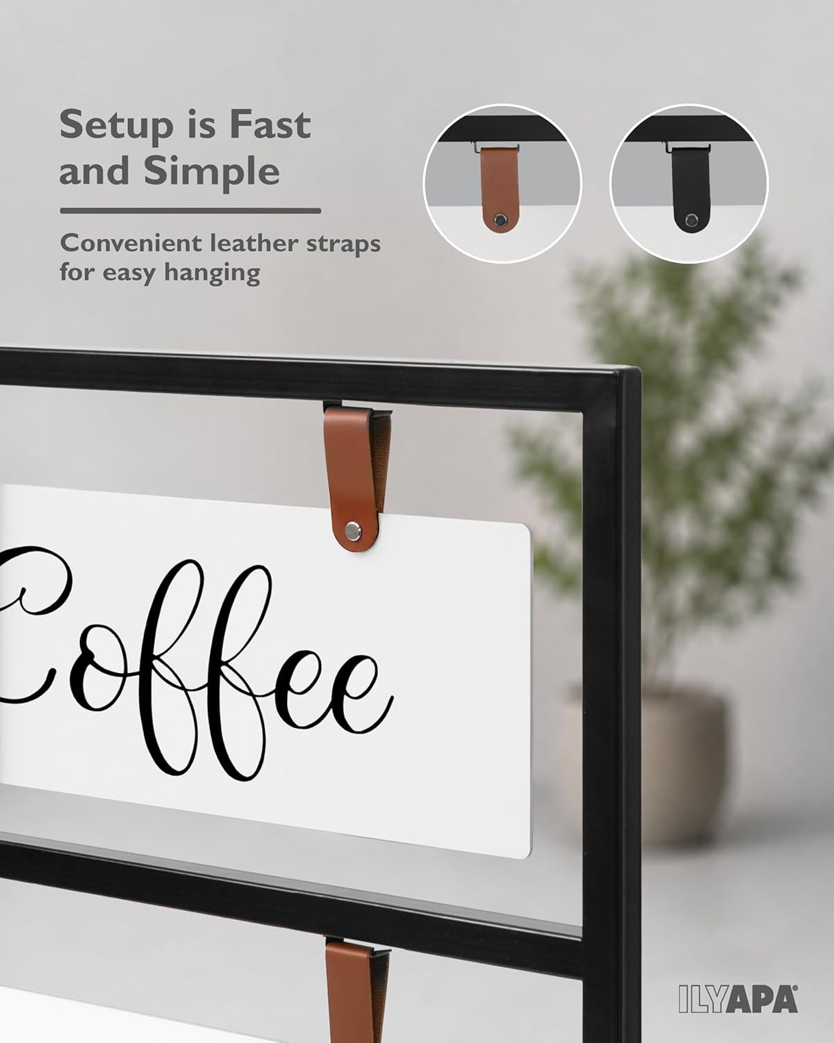 Ilyapa Double-Sided Metal Swinging Sidewalk Sign 24&Prime; x 42&Prime; Magnetic Board