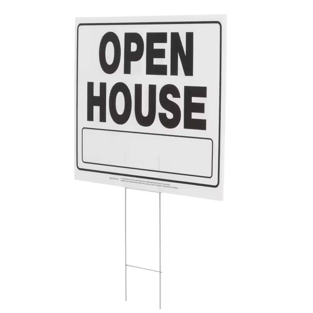 20 In. X 24 In. Corrugated Plastic Open House Yard Sign and Holder
