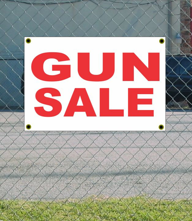 2×3 GUN SALE Red & White Banner Sign NEW Discount Size & Price FREE SHIP