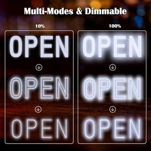 Open Signs for Business, exTopGoal 30&Prime;x10&Prime; Ultra Bright LED Open Sign, Remote