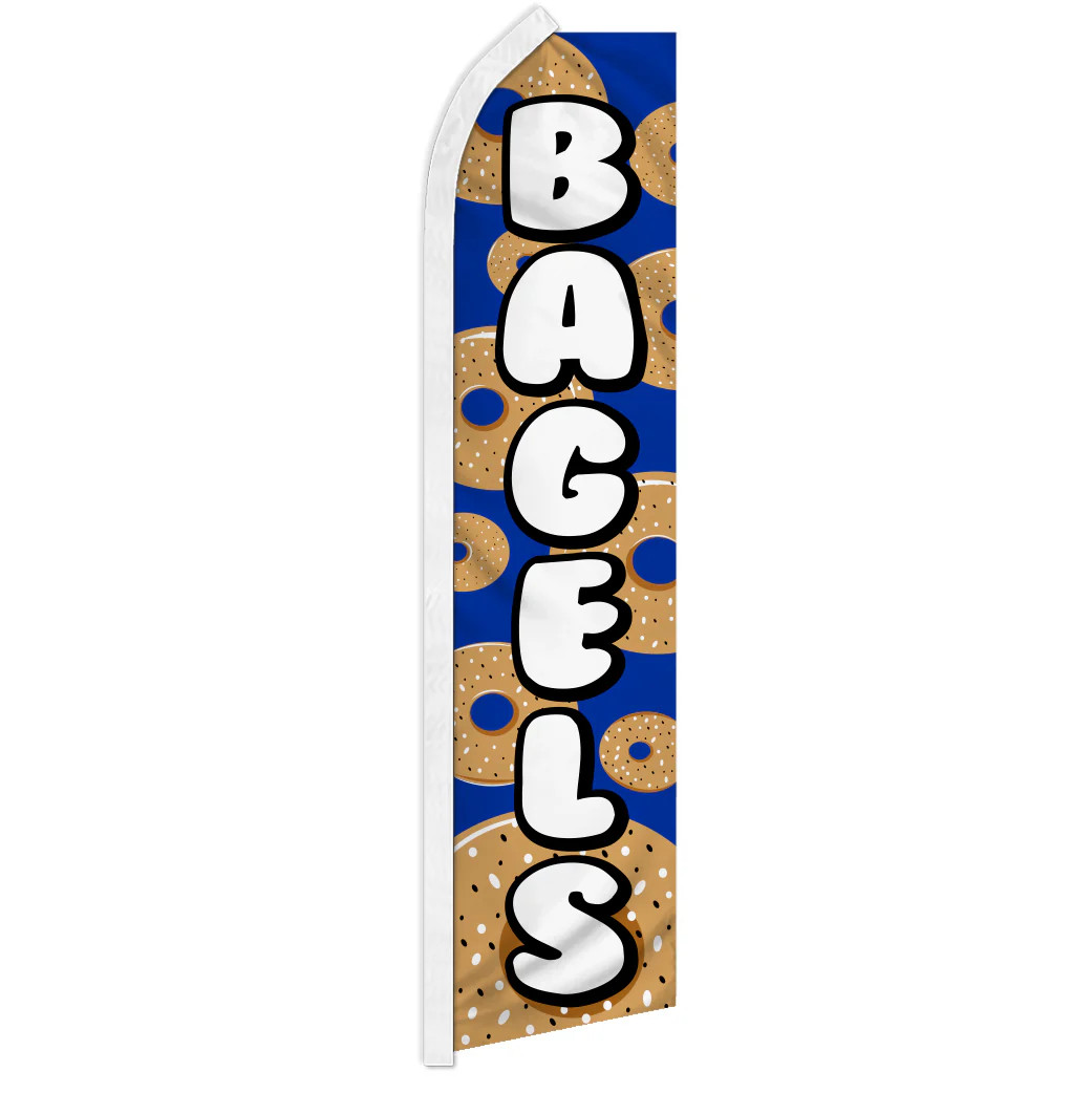 « BAGELS » advertising super flag swooper banner business sign food