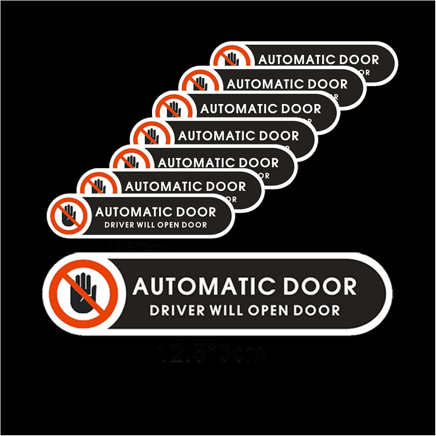 Automatic Door Stickers Driver Will Open Door Sign 4.9 X 1.2 Inch Self Adhesive