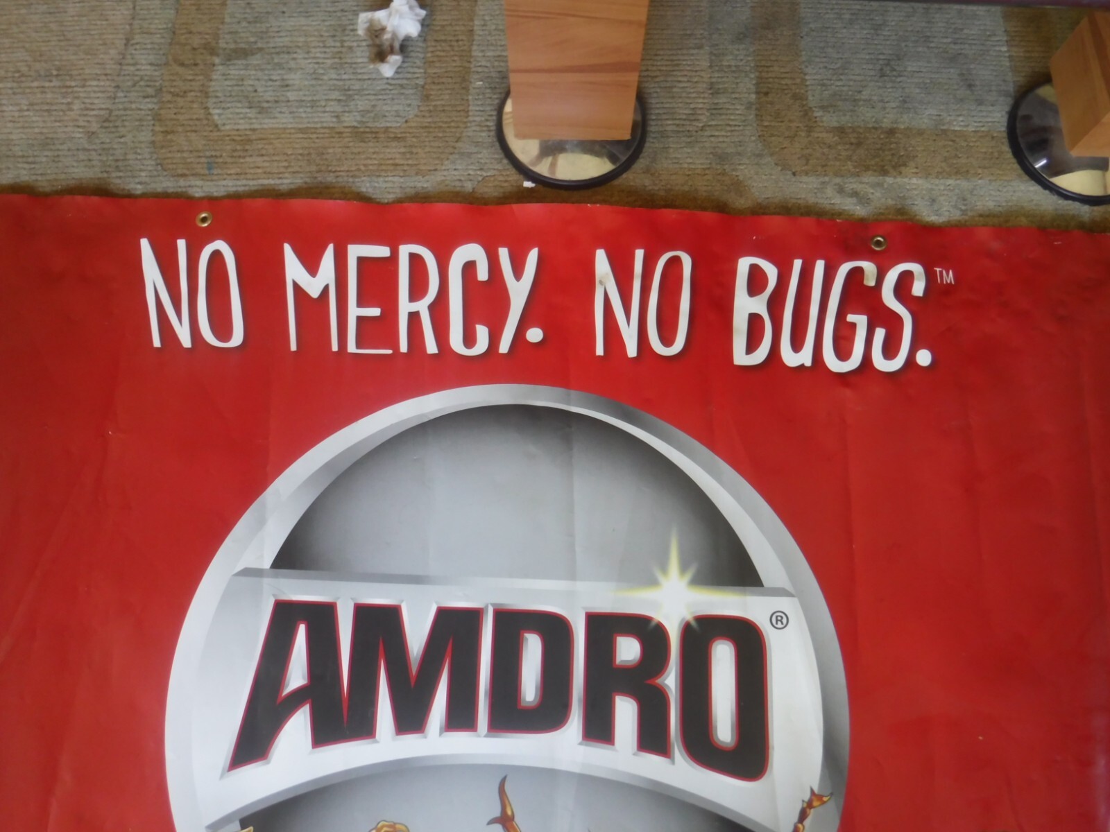 Vintage Amdro No Mercy No Bugs poster 3X7 feet
