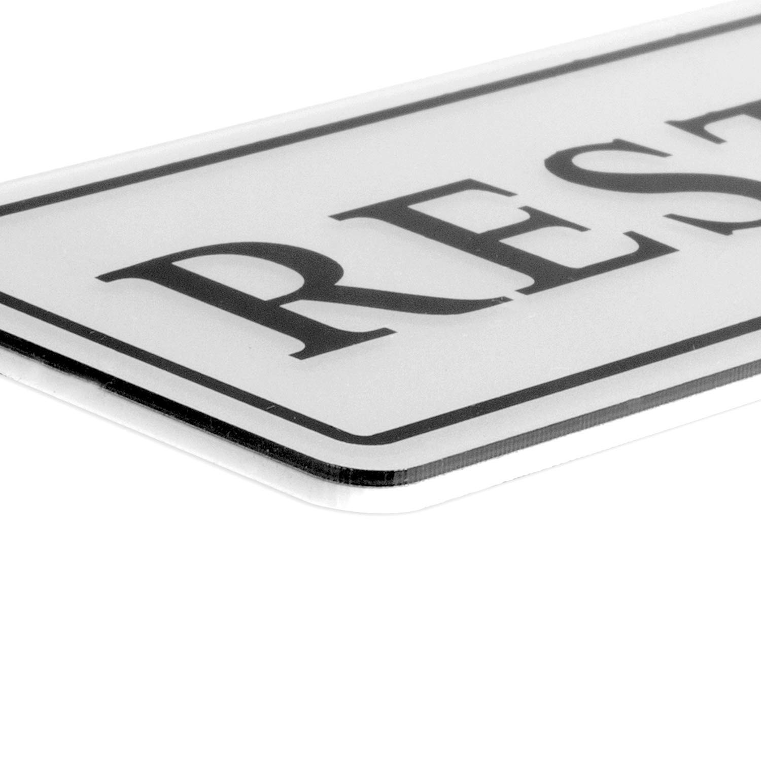 Restroom Sign Magnets On Back 8.7×2.3 Inches Silver Bathroom Door Plaque