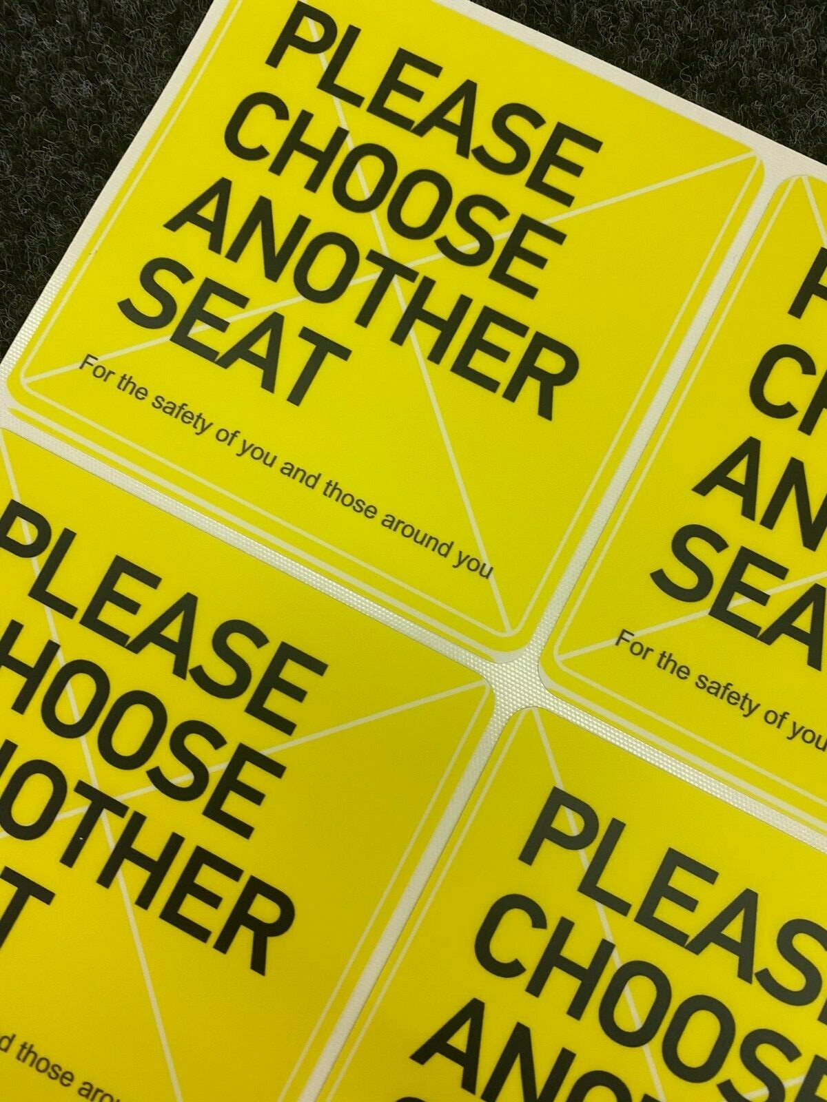Social Distancing Choose Another Seat Signs 40 Pack With Minor Defects Vinyl