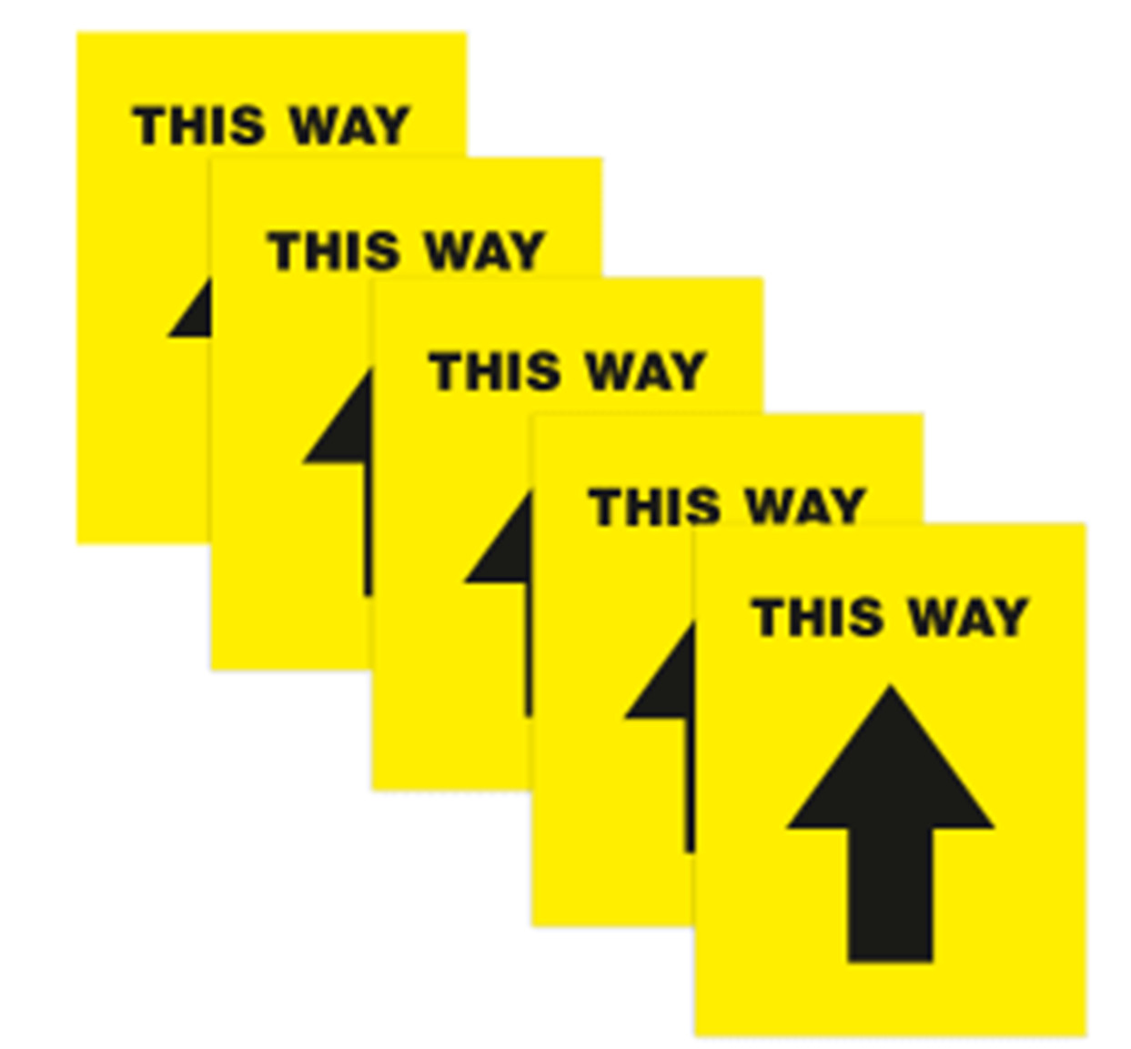 Avery 5pk This Way Directional Aisle Arrow Traffic Flow Floor Sticker Decal Sign