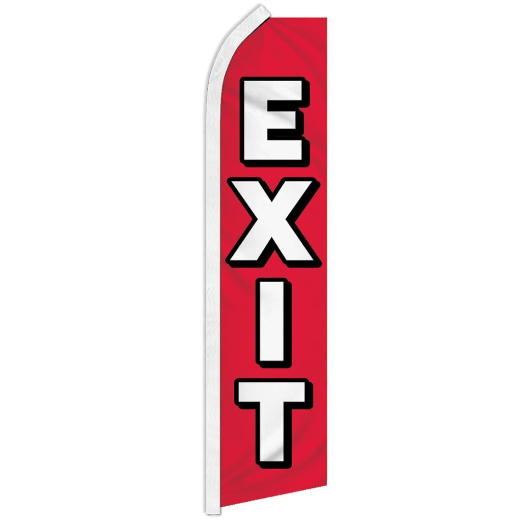 10 x « EXIT » advertising super flag swooper banner business sign entrance
