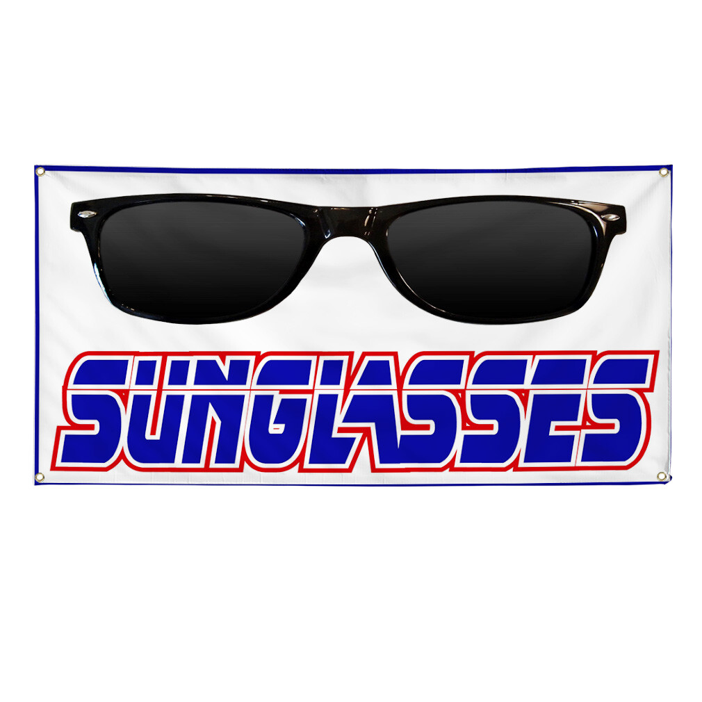 Vinyl Banner Multiple Sizes Sunglasses Weatherproof Industrial Yard Signs