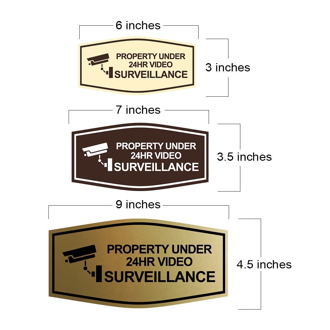 Signs Bylita Fancy Property Under 24Hr Video Surveillance Camera Sign Brushed