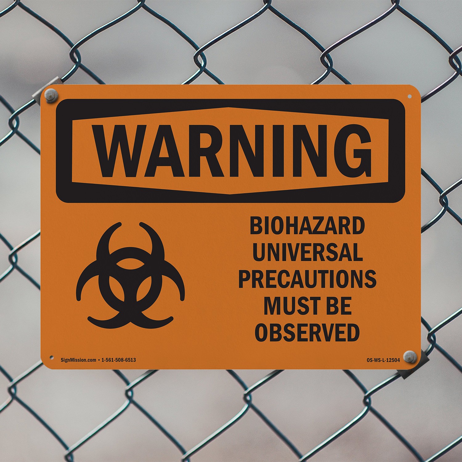 Biohazard Universal With Symbol OSHA WARNING Sign Metal, Decal – 5 or 10 Pack