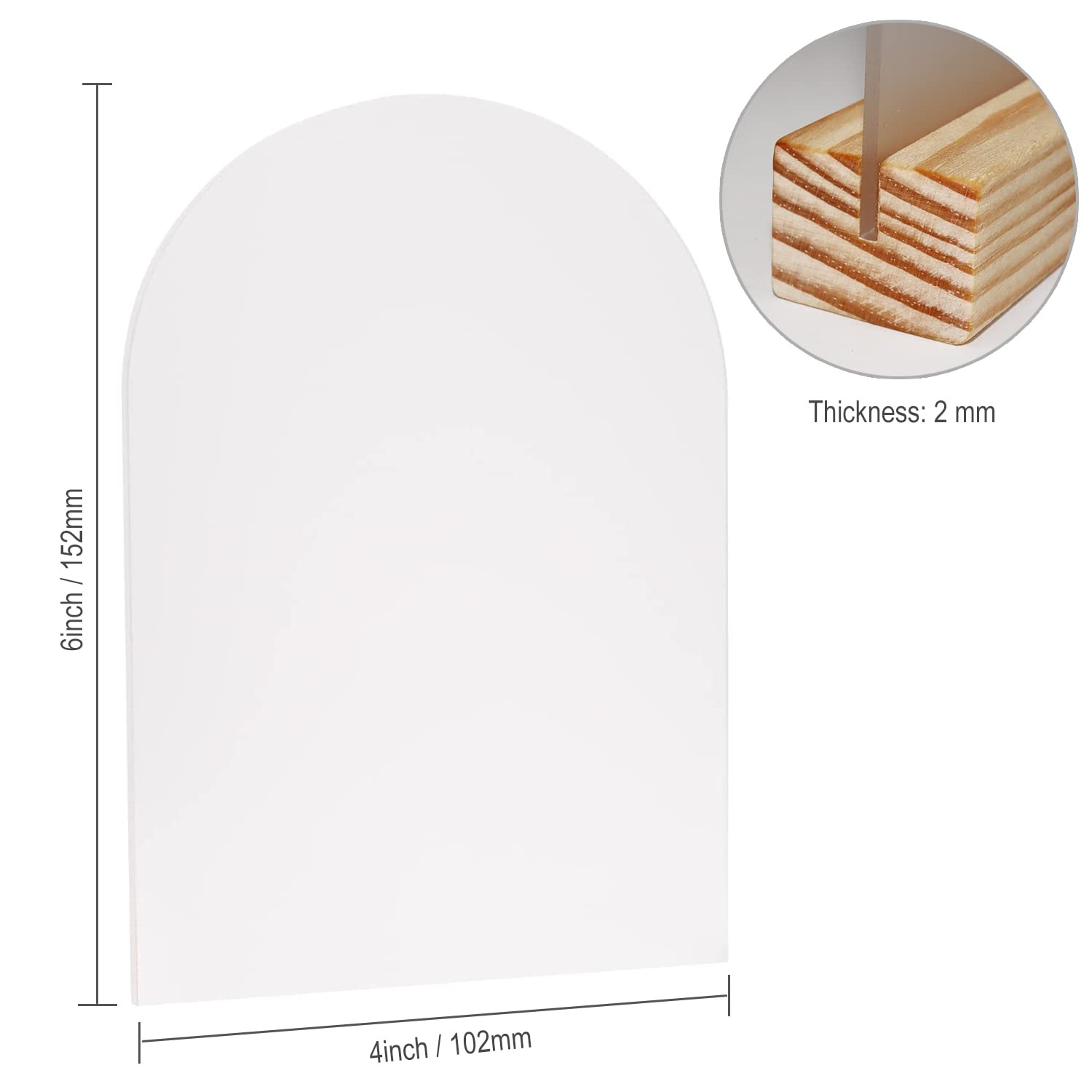 Frosted Blank Arch Acrylic Sign Wooden Stands 10 Pack DIY 4×6 Inch Table