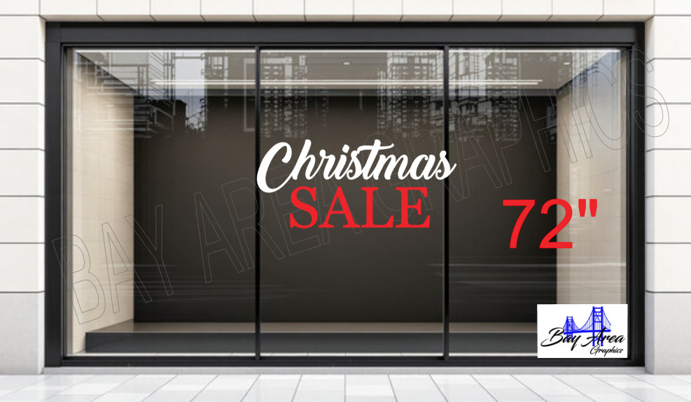 Christmas SALE Sign Vinyl Window Sticker Waterproof Oracal 651 Store Display