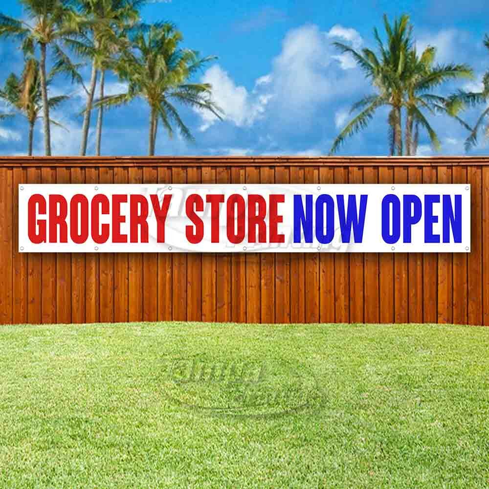 GROCERY STORE NOW OPEN Advertising Vinyl Banner Flag Sign LARGE HUGE XXL SIZE