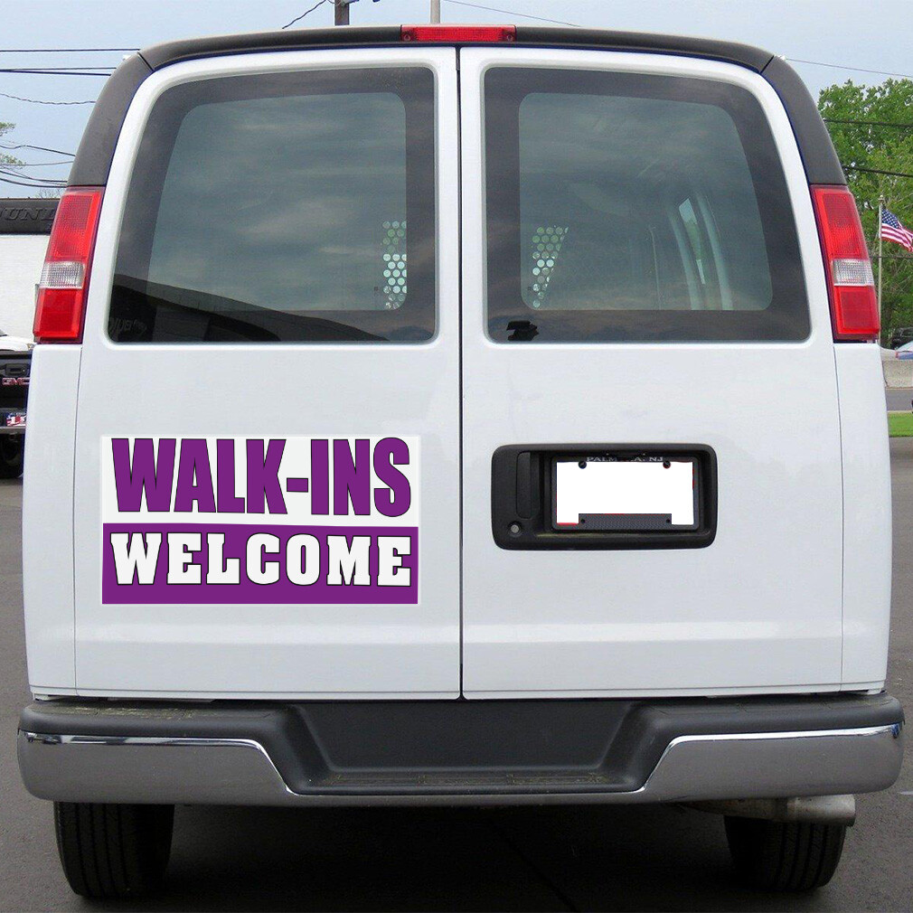 Car Magnet Set of 2 Walk-Ins Welcome Advertising Printing A Industrial Sign
