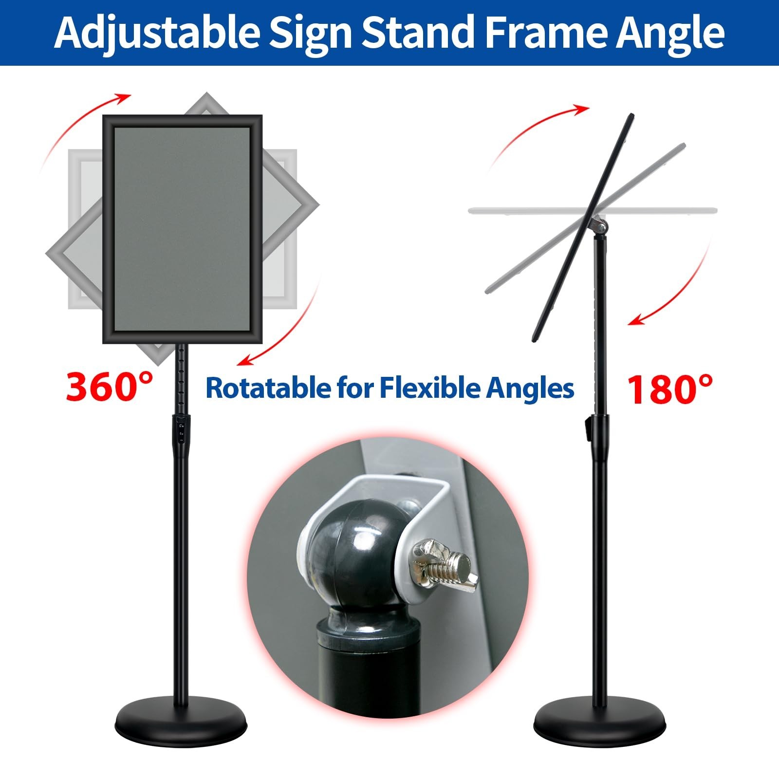 Adjustable Sign Holder Stand – 2Pack 11×17 Inch Pedestal Poster Sign Stand, H…
