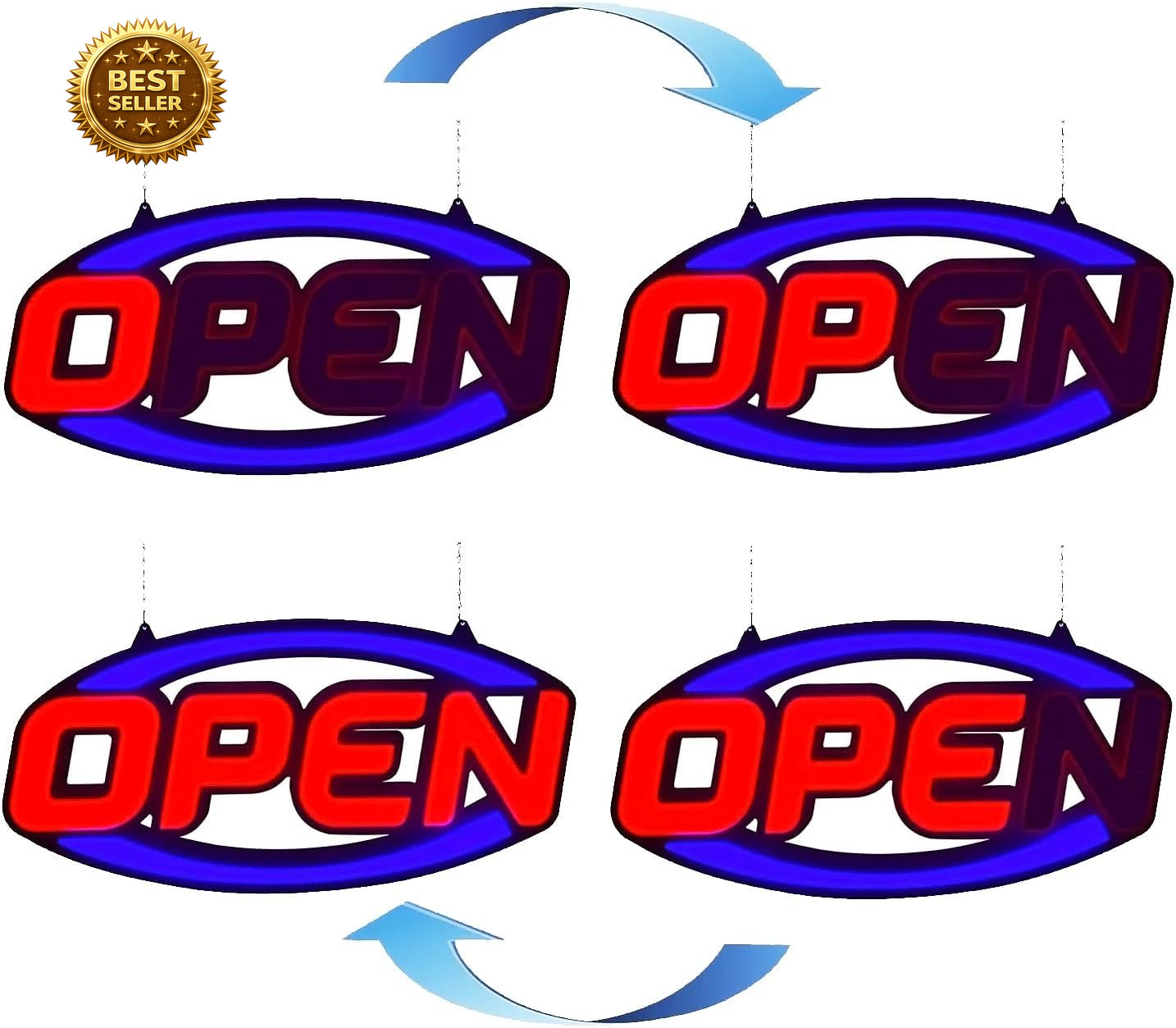 32in LED Open Sign Remote Control Flashing Display for Business Shop