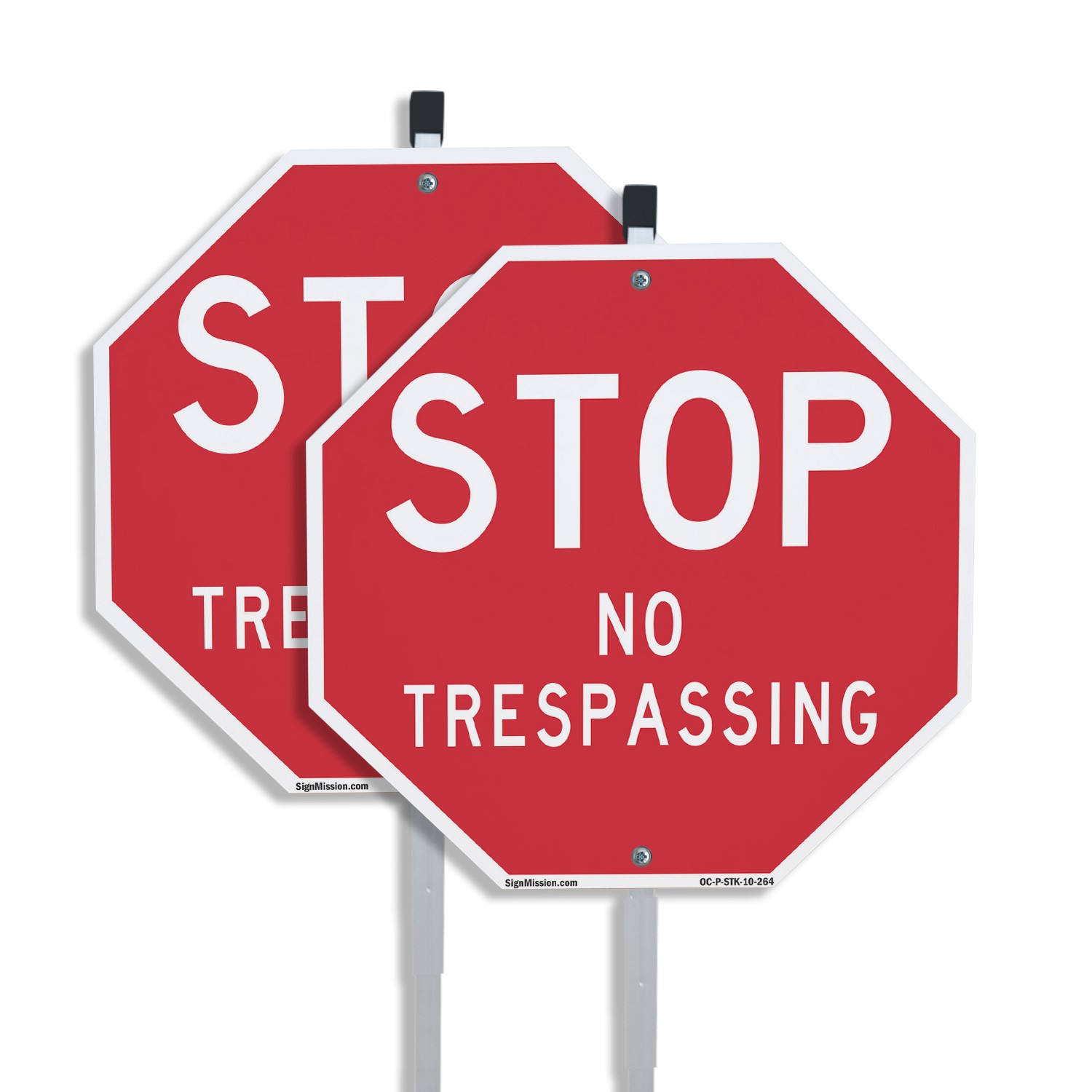 Stop No Trespassing Octagon Sign With Stake Weather Resistant UV Protected
