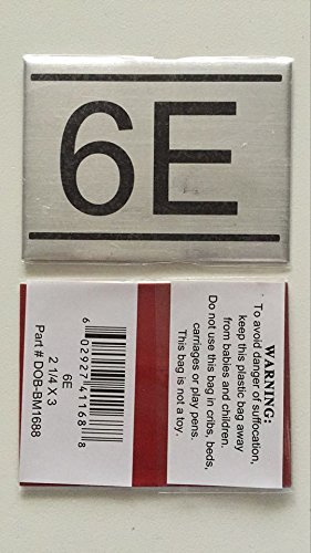 APARTMENT NUMBER SIGN -6E -BRUSHED ALUMINUM (2.25X3, Aluminium)-REF24-1027